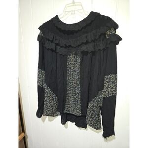 Victorian Ruffle Babydoll Whimsigoth Steampunk Witchy Peasant Medieval Top L~POL